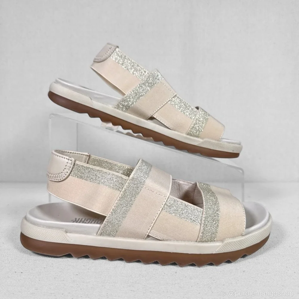 NWOT COUGAR Lucia Metallic Leather Trim Slingback‎ Sandals | Women 7M